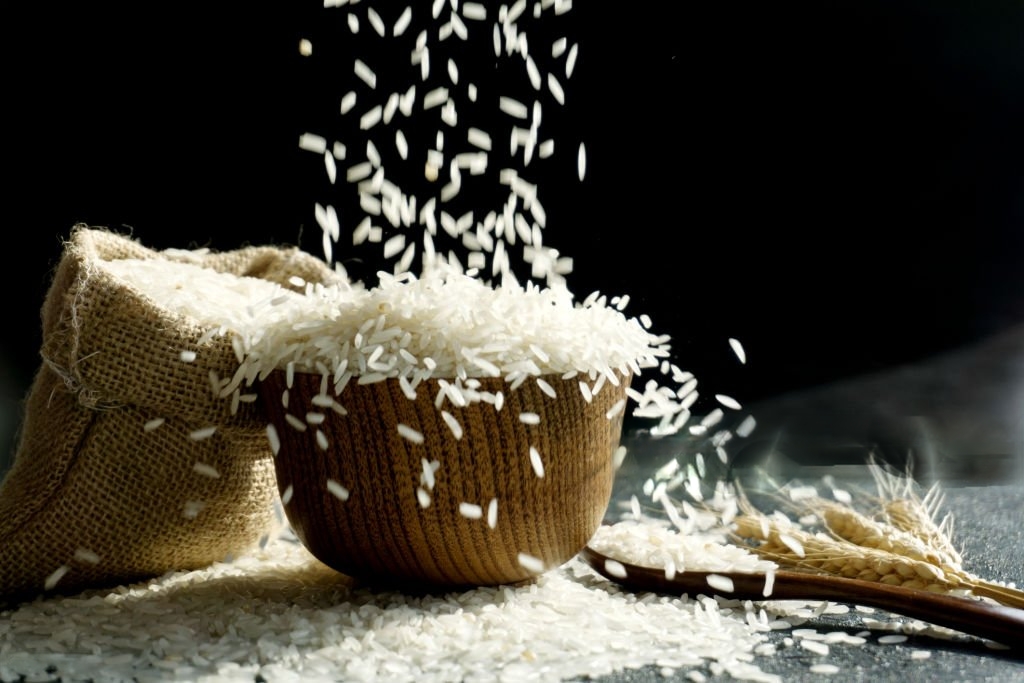 Close up of rice grains